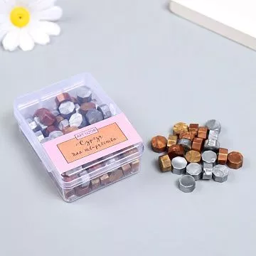 Сургуч в коробочке "Восьмигранник. Медь и серебро", 100 шт (АртУзор)