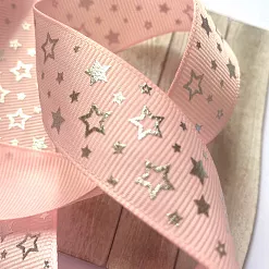 Лента репсовая "Звёздочки. Розовые", ширина 2,5 см, длина 1 м Лента репсовая "Звёздочки. Розовые", ширина 2,5 см, длина 1 м