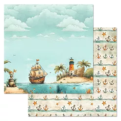 БРАК Бумага "Маленький пират. Корабль" (ScrapMania) ЛЕГКИЙ брак печати БРАК Бумага "Маленький пират. Корабль" (ScrapMania) ЛЕГКИЙ брак печати