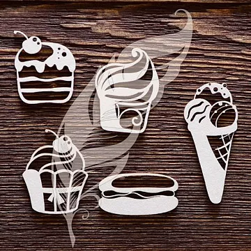Набор украшений из чипборда "Пирожные 2" (ArtLines)