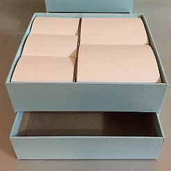 Двухъярусная заготовка для маминых сокровищ с 5 коробочками, цвет голубой