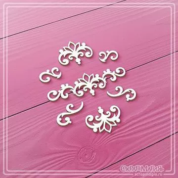 Чипборд "Торжество. Завитки и вензеля", 1,6х5,1 см (СкрапМагия)