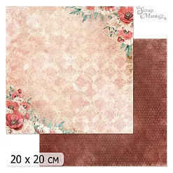 20х20 Бумага "Багряный винтаж. Дизайн 4" (ScrapMania)