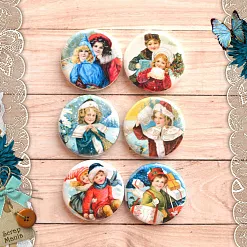 Набор фишек "Дети зимой" (Scrapmania) Набор фишек "Дети зимой" (Scrapmania)