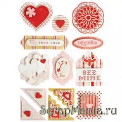 Набор объемных наклеек "Любовные записки" (Making Memories) Набор объемных наклеек "Любовные записки" (Making Memories)