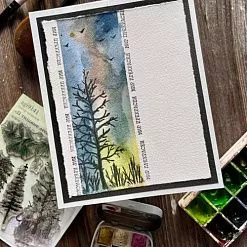Штамп "В тишине леса", 9,3х4 см (AgiArt)