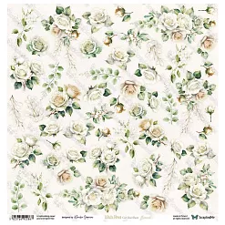 Бумага 30х30 см "White Roses. Flowers" (ScrapAndMe)