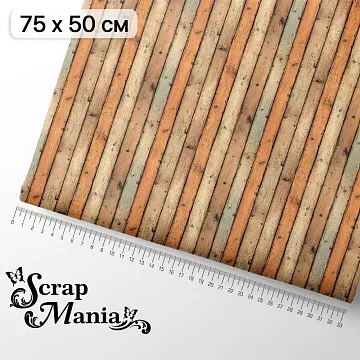 Отрез ткани 75х50 см "Маленький пират. Доски" (ScrapMania)
