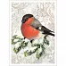 Тканевая карточка "Новогодний лес. Снегирь" (ScrapMania)
