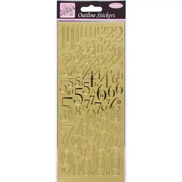 Наклейки 10х24 см "Цифры. Микс", цвет золотой (DoCrafts)