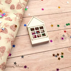 Чипборд "Имбирное Рождество. Шейкер. Дом с одним окном. Мини" (ScrapMania) Чипборд "Имбирное Рождество. Шейкер. Дом с одним окном. Мини" (ScrapMania)