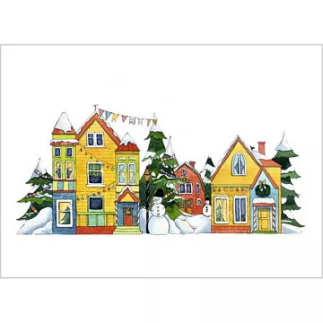 Тканевая карточка "Новогодние улицы. С домиком" (ScrapMania) Тканевая карточка "Новогодние улицы. С домиком" (ScrapMania)