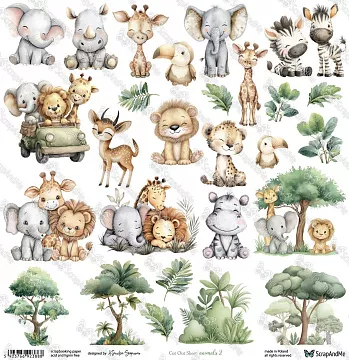 Бумага 30х30 см "Simple Story 4. Animals 2. Для вырезания" (ScrapAndMe)
