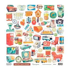 Бумага 30х30 см "Были времена. Элементы" (Scrapodelie)