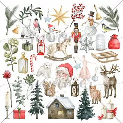 Набор бумаги 30х30 см "Зимние забавы", 11 листов (Summer Studio)