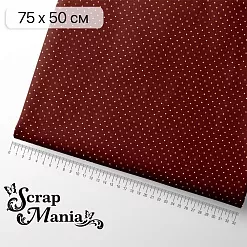 Отрез ткани 75х50 см "Мужской винтаж. Бордовый в точку" (ScrapMania)