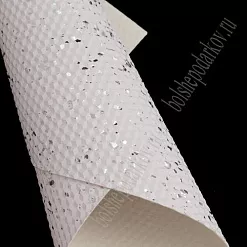 Отрез экокожи А4 "Брызги. Белый с серебром 15" Отрез экокожи А4 "Брызги. Белый с серебром 15"