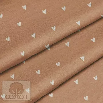 Отрез ткани 79х50 см "Сердца карамель" (Cotton)