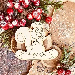 Чипборд "Бельчонок на сноуборде", 6,7х5,9 см (WoodHome)