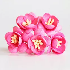 Букет цветов вишни "Фуксия" большие, 5 шт (Craft)