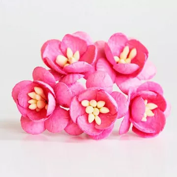 Букет цветов вишни "Фуксия" большие, 5 шт (Craft)
