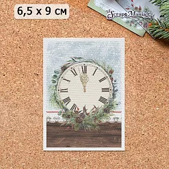 Тканевая карточка "Воробушки. Часы" (ScrapMania) Тканевая карточка "Воробушки. Часы" (ScrapMania)