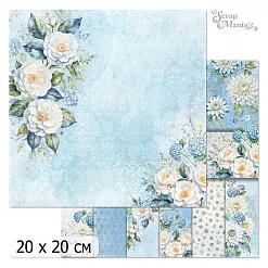 20х20 Бумага "Цветочный вернисаж. Голубой. Дизайн-Обложка" (ScrapMania)