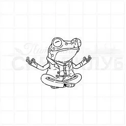 Штамп "Лягушка на дзене", 4,9х3,9 см (Скрапклуб)