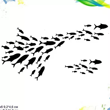 Штамп "Дайвинг. Рыбий косяк", 8,4х4,2 см (Арт-кладовая)