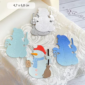 Нож "Снеговик с фонарем", 4,7х6,8 см (ScrapMania)