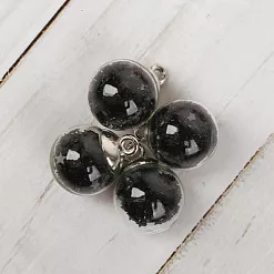 Набор стеклянных подвесок "Шар. Звёзды Черные"