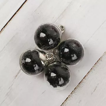 Набор стеклянных подвесок "Шар. Звёзды Черные"