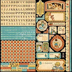 Набор бумаги 30х30 см "ABC primer. Букварь", 24 листа (Graphic 45)