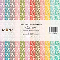 Набор бумаги 30х30 см "Дамаск", 12 листов (MonaDesign)