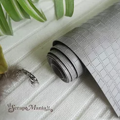 Отрез экокожи 30х69 см "Переплетный. Крокодил. Серый" (Pty Китай) Отрез экокожи 30х69 см "Переплетный. Крокодил. Серый" (Pty Китай)