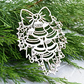 Чипборд "Колокольчики с бантом", 6,6х9,6 см (LeoMammy)