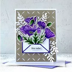 Штамп "Летние маки", 5,4х6 см (AgiArt)