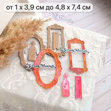 Нож "Картинная галерея. Флажок и бутылек", 4,8х7,4 см (ScrapMania)