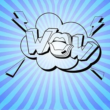 Штамп "Поп-арт. WOW с губами", 5х3,5 см (Креатив)