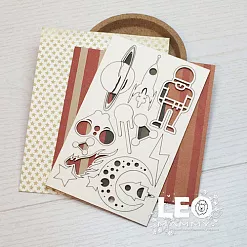 Набор украшений из чипборда "В космос" (LeoMammy)