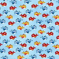 Отрез ткани 50х55 см "Веселые рыбки" (PEPPY)