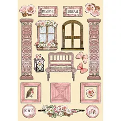 Набор деревянных украшений "Roseland", 20 шт (Stamperia) Набор деревянных украшений "Roseland", 20 шт (Stamperia)