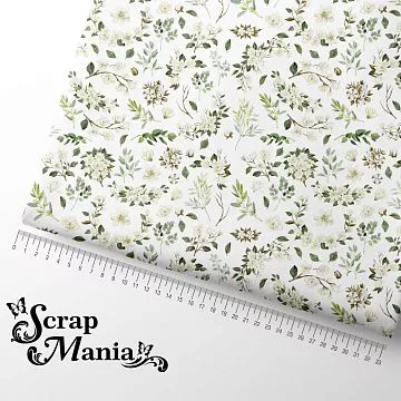 Отрез ткани 75х50 см "Улочки счастья. Букеты магнолий и хлопка" (ScrapMania)