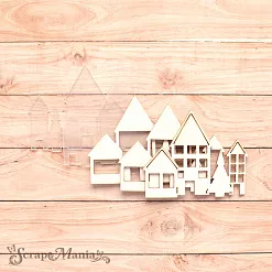 Чипборд "Новогодние традиции. Шейкер. Домики с елкой. Мини" (ScrapMania) Чипборд "Новогодние традиции. Шейкер. Домики с елкой. Мини" (ScrapMania)