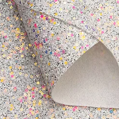 Отрез экокожи А4 "Блестки и пайетки. Серебряный"