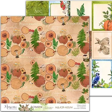 Бумага 20х20 см "Домик лесника. Основной 05" (Muscari)