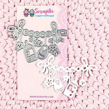 Нож "Гирлянда для девочки", 6,4х9,2 см (Scrapiki)