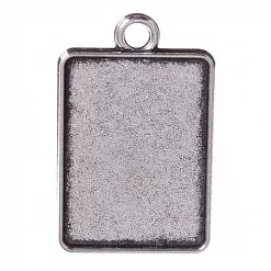 Основа под кабошон "Прямоугольник", цвет черненое серебро