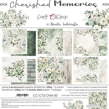 Набор бумаги 30х30 см "Cherished memories", 6 листов (CraftO'clock)