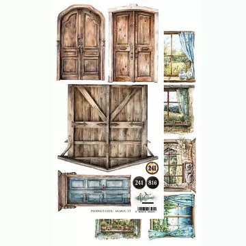 Бумага 15х30 см "Memory of Spring. Для вырезания. Двери и окна" (Alchemy of Art)